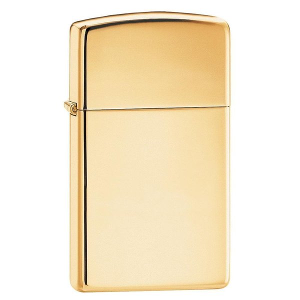 Zippo Slim Pocket Lighter, High Polish Brass 1654B